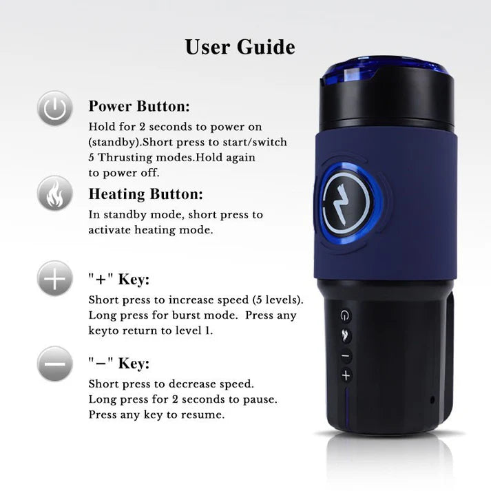 XT8 Max: Infrared Heat Auto Stroker with 3 Interchangeable Sleeves & App