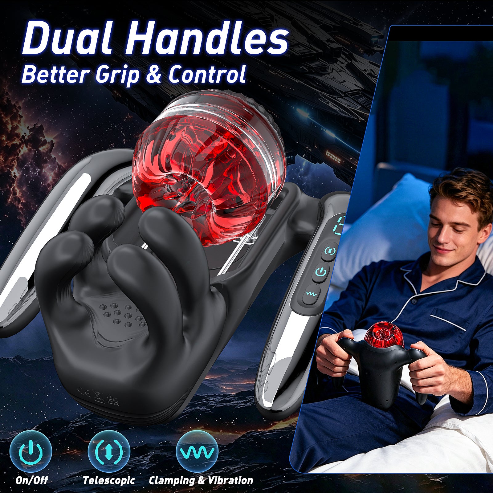 XG21 PLUS: 3-in-1 Auto Masturbator & Stamina Trainer with 9 Telescoping & Vibration Modes