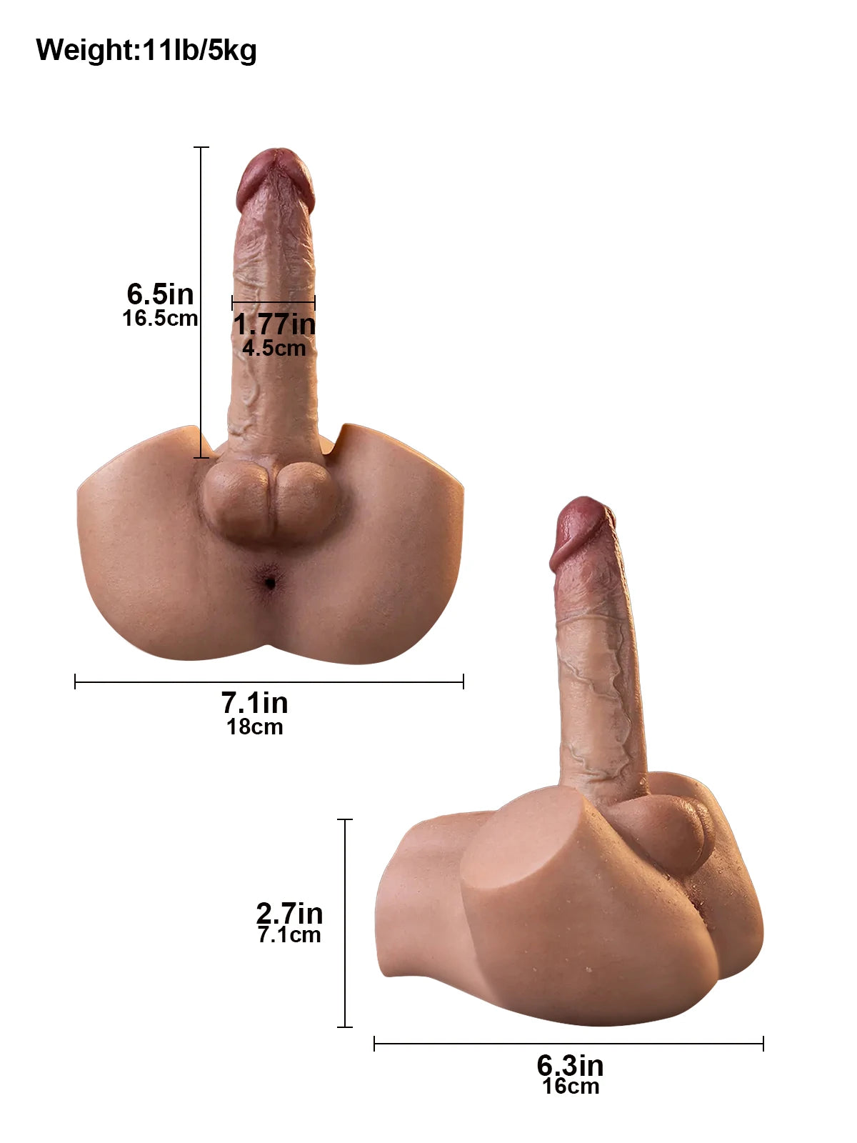 Ryder - Portable Silicone Butt with Dildo & Anal Channel for Gay Men