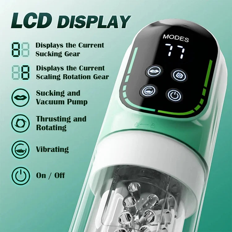 XR4 Waterproof Masturbator Sucking Rotating Thrusting Vibrating