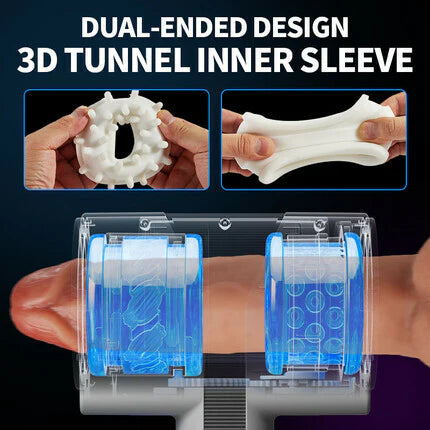 XR17 3 In 1 Masturbator Dual Separate Sleeve Rotating Thrusting Vibrating