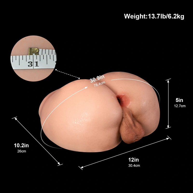 Oliver - 13.7LB Silicone Ass 6.8" Deep Anal Tunnel & Testicles for Gay