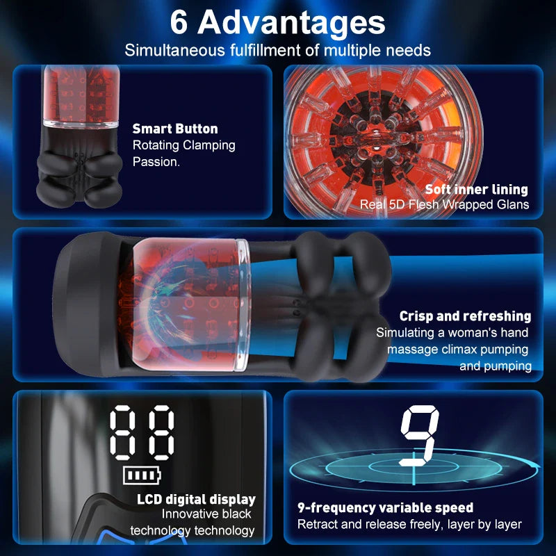 XG10: Male Glans Trainer with 9 Biting Rotation & Vibration Modes