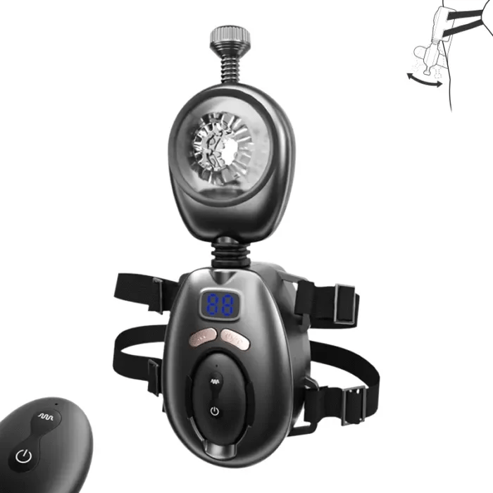 XT11 Hands Free Masturbator 9 Stroking 9 Vibrating Remote Control