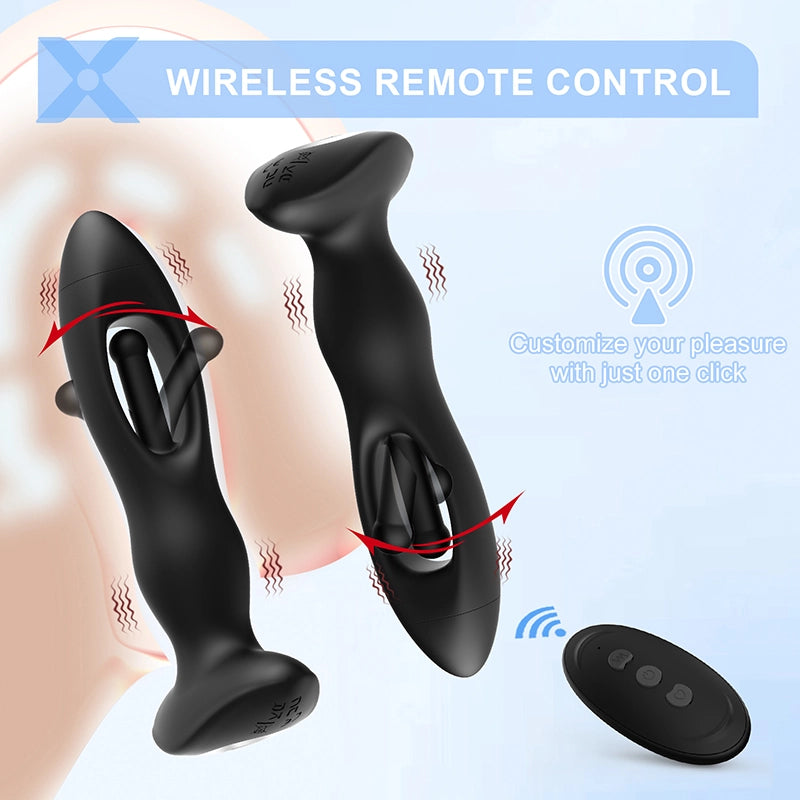 PM4 Prostate Massager 10 Flapping Vibrating Remote Control Anal Plug