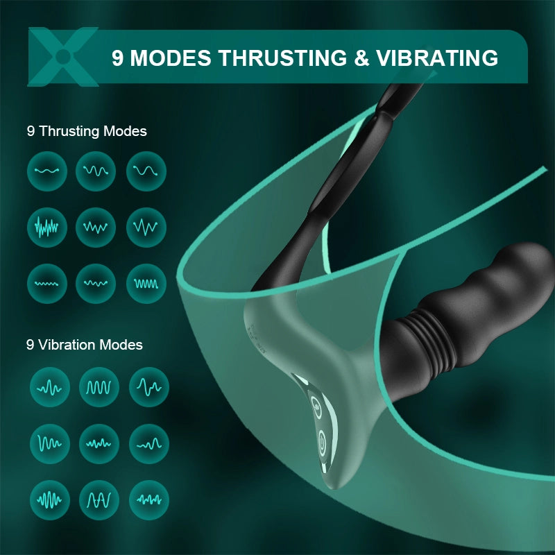 PM9 Wearable Prostate Prostate 9 Thrusting Vibrating Remote Control