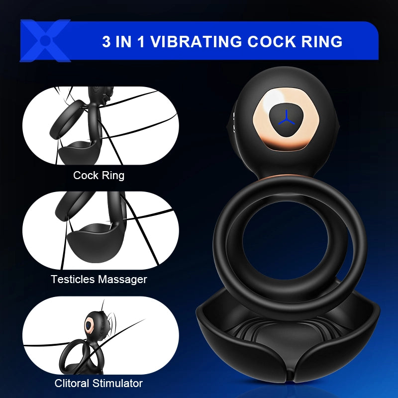 PR5 Cock Ring 3 In 1 Penis Testicles Clitoral Stimulator