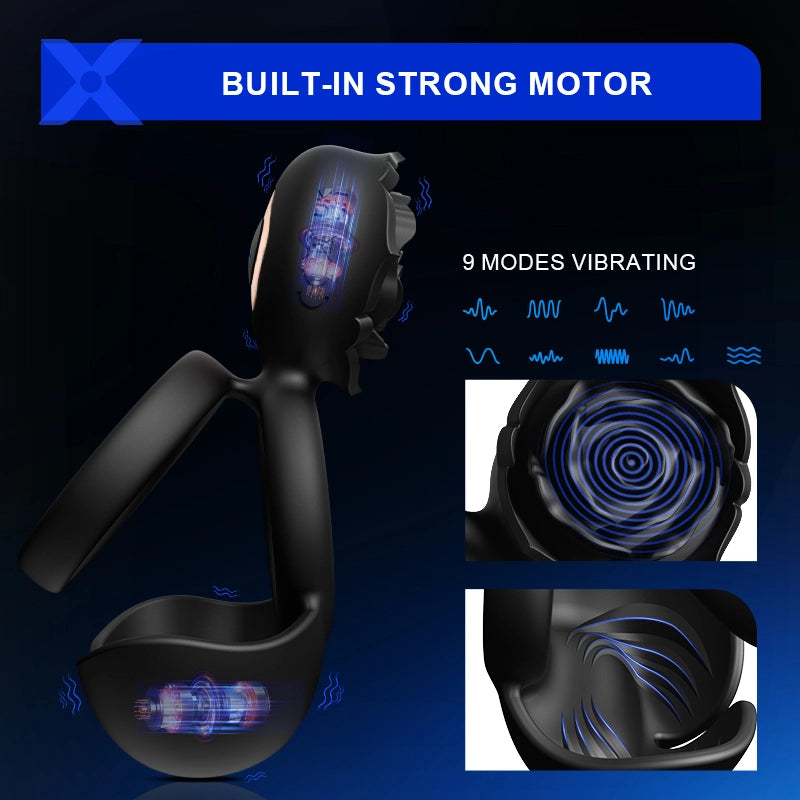 PR5 Cock Ring 3 In 1 Penis Testicles Clitoral Stimulator