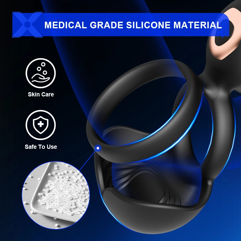 PR5 Cock Ring 3 In 1 Penis Testicles Clitoral Stimulator