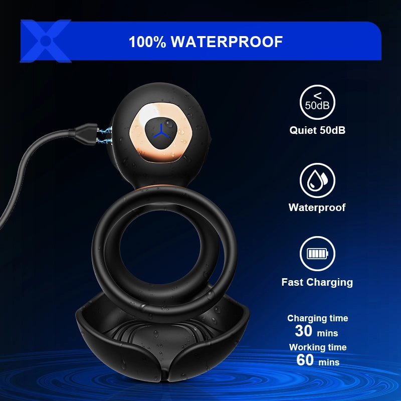 PR5 Cock Ring 3 In 1 Penis Testicles Clitoral Stimulator
