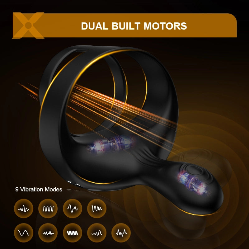 PR6 Cock Ring Penis Testicle Taint Vibrator Wireless Remote Control