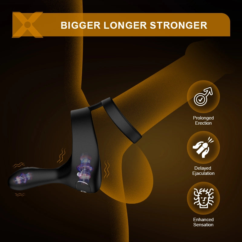 PR6 Cock Ring Penis Testicle Taint Vibrator Wireless Remote Control