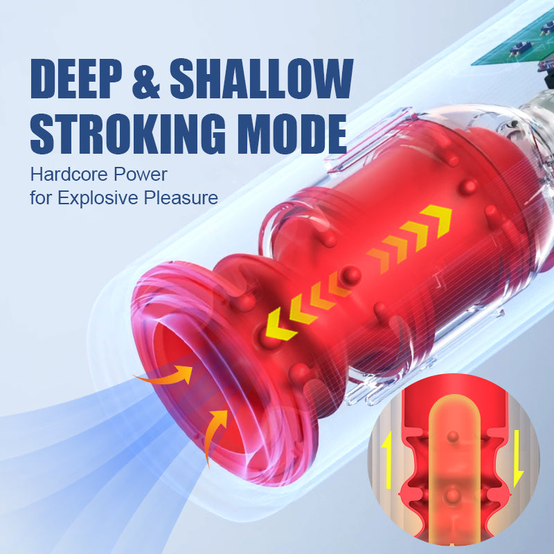 XT9 Shower Stroker with Thrusting Vibrating & 360° Adjustable Contraction
