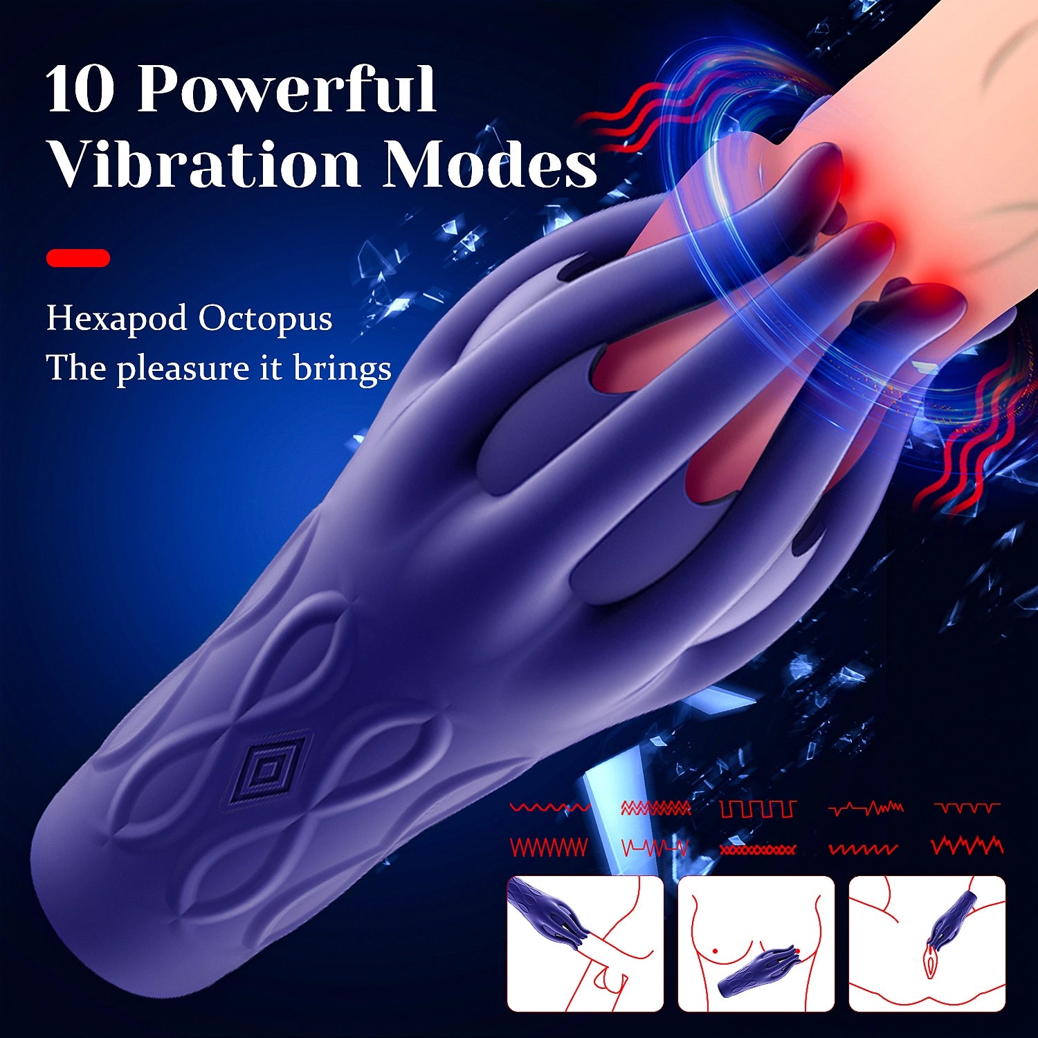 XG15 Glans Trainer 10 Vibration Squid Tentacle Stimulator