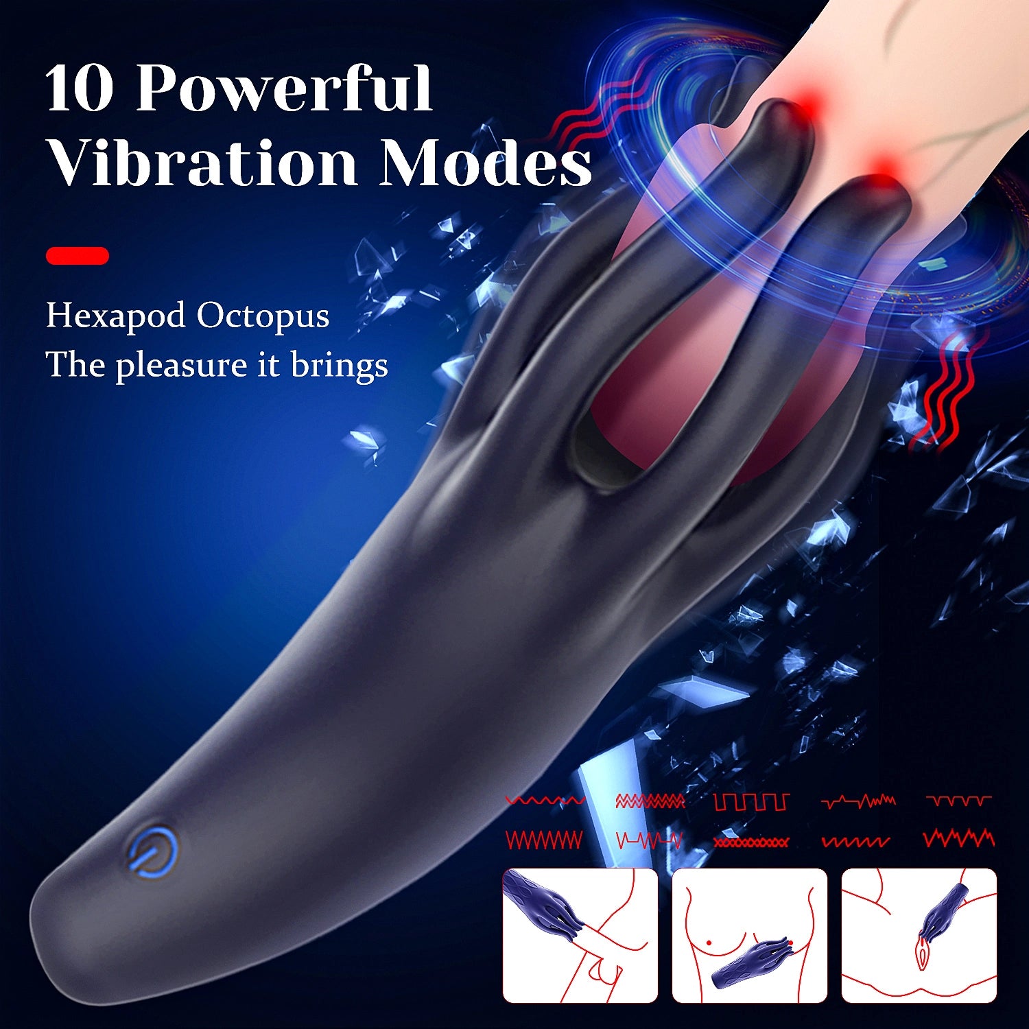 XG17 Glans Trainer 10 Vibration Monster Tentacle Massager