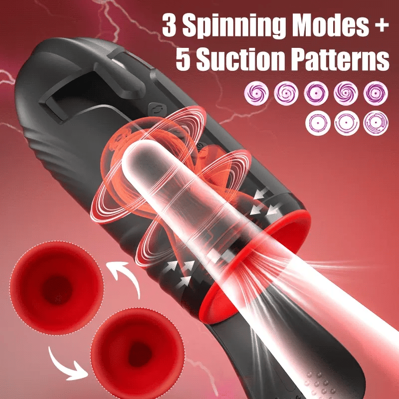 XG23 Large Glans Focused Masturbator with 3 Spinning×5 Suction×10 Vibration Modes