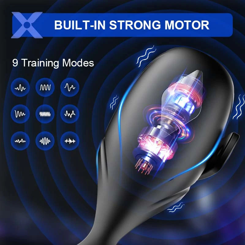 XG5 Glans Trainer App Control 9 Vibration Buckle Flexible Penis Ring