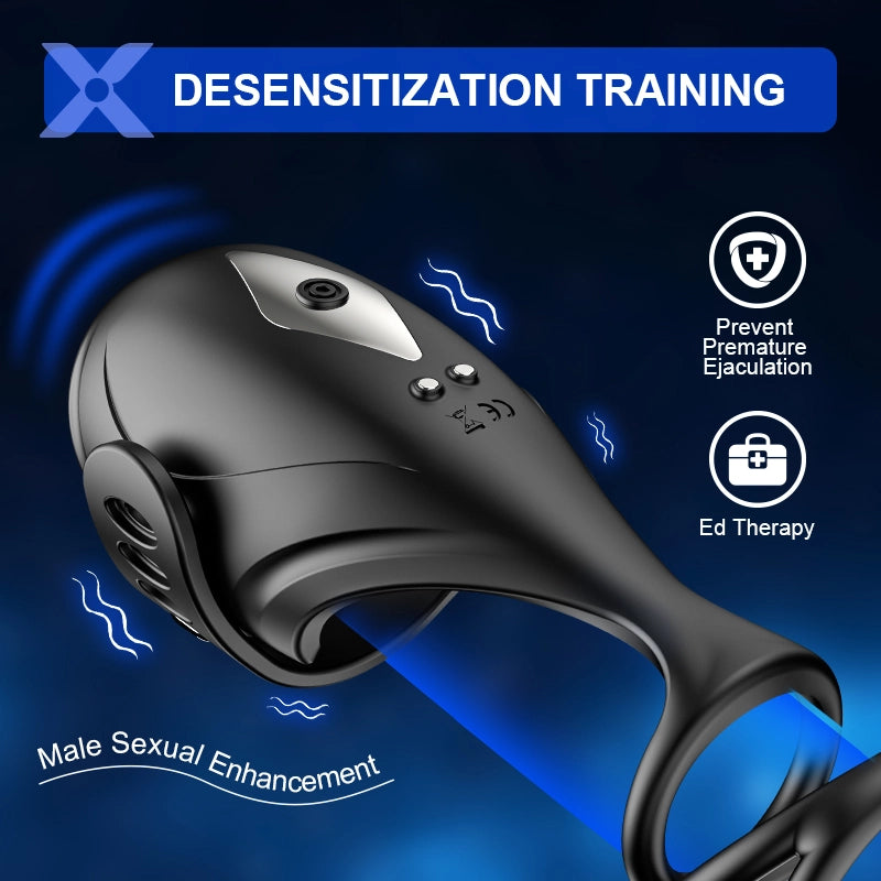 XG5 Glans Trainer App Control 9 Vibration Buckle Flexible Penis Ring