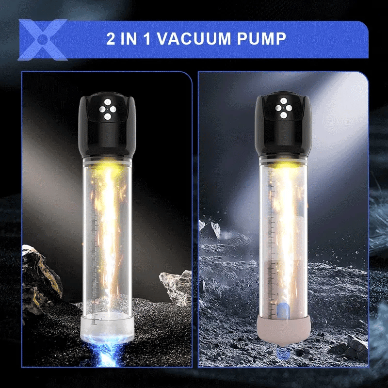 XP7 2 In 1 Vacuum Penis Pump 6 Suction Moaning 3D Realistic Sleeve