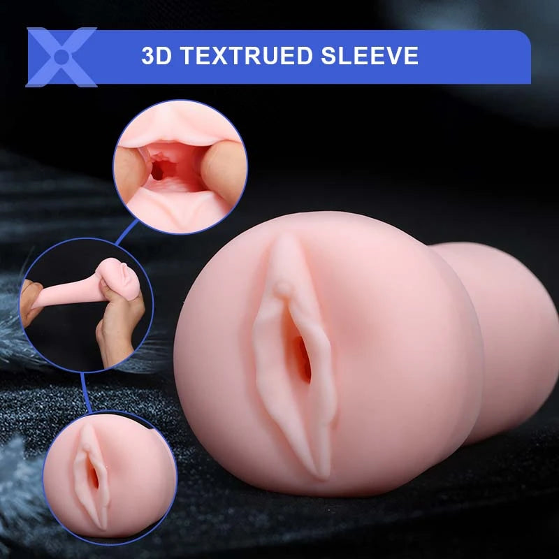 XP7 2 In 1 Vacuum Penis Pump 6 Suction Moaning 3D Realistic Sleeve