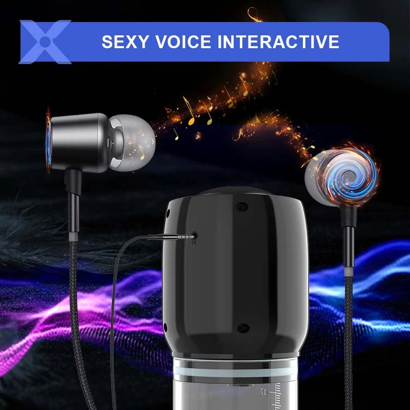 XP7 2 In 1 Vacuum Penis Pump 6 Suction Moaning 3D Realistic Sleeve