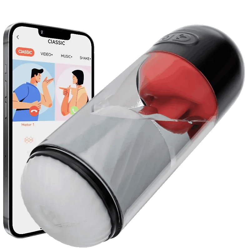 XR10 App Control Mouth Masturbator Licking Vibrating & Waterproof