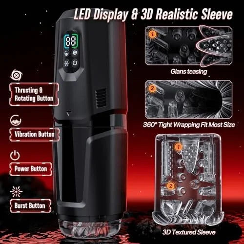 XR19 Hands Free Masturbator Thrusting Rotating Vibrating App Interaction