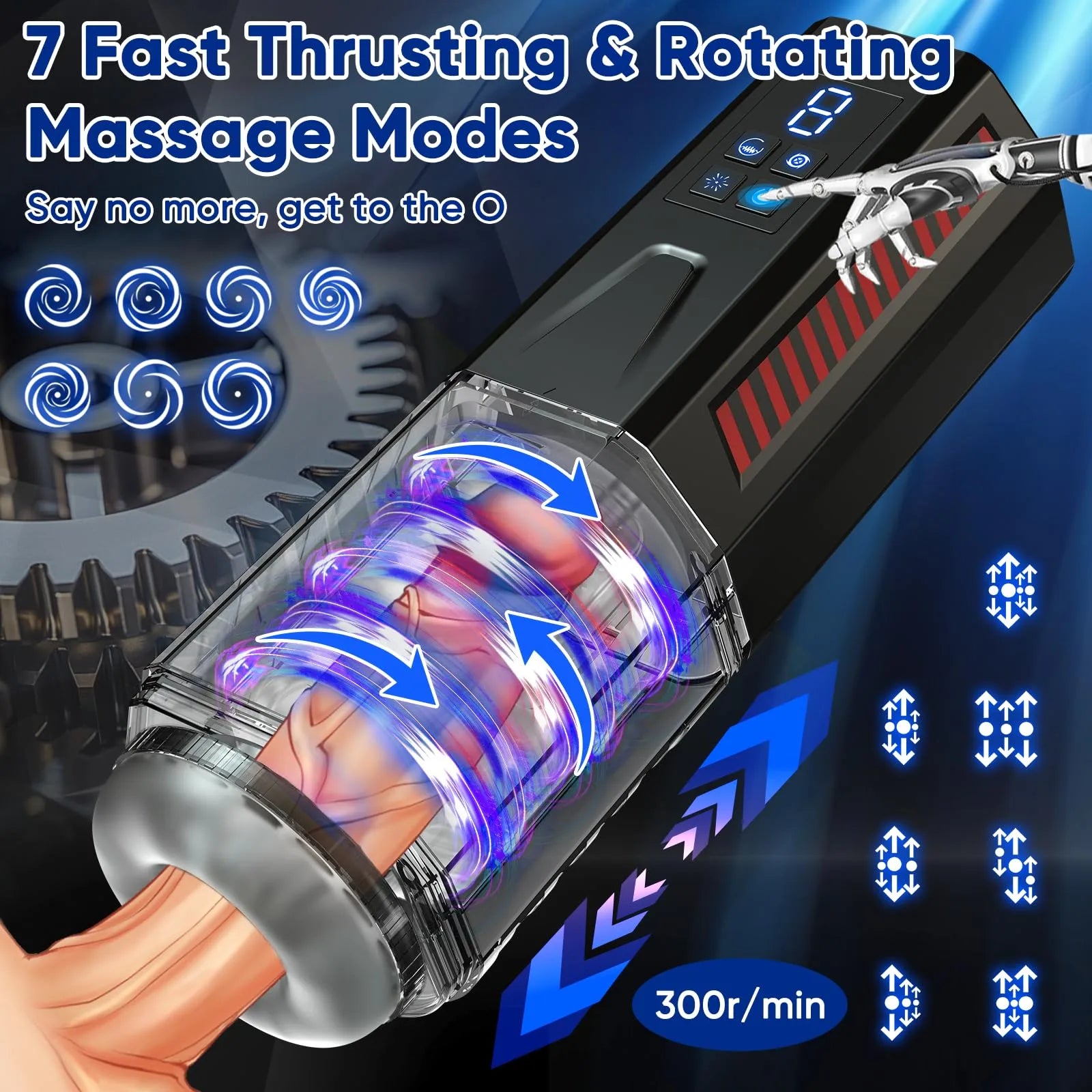 XR6 Blowjob Machine 7 Thrusting Rotating Vibrating Waterproof