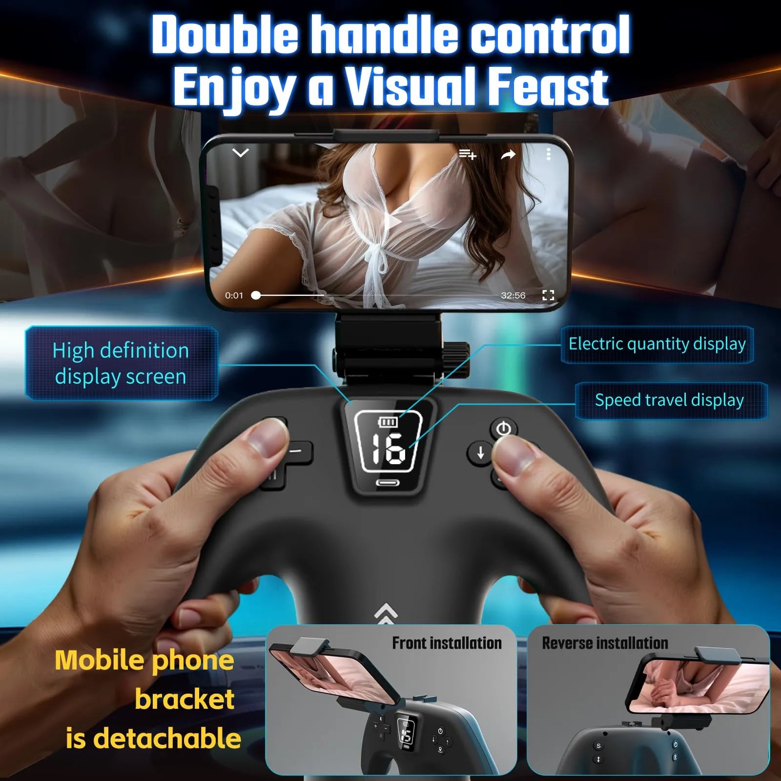 XT23 Handle Male Masturbator with Adjustable Stroking Distance & Sleeve Tightness