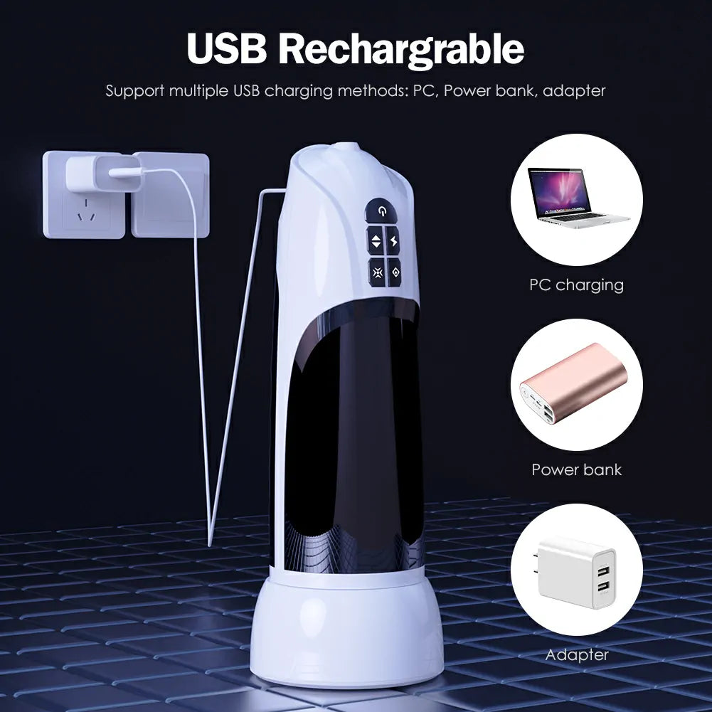 XT4 6-in-1 Huge Suction Male Stroker Heating Base Hands Free