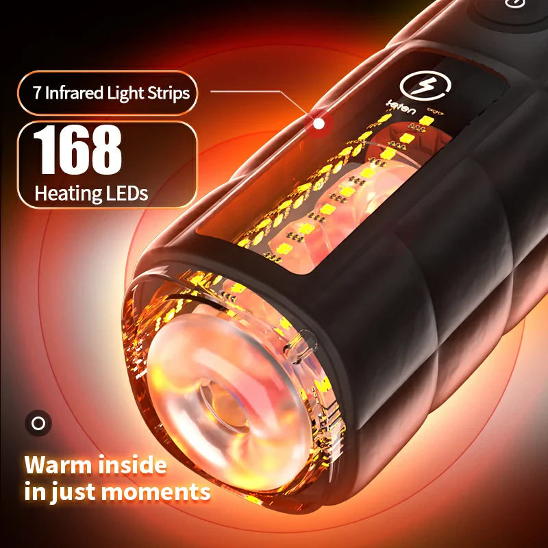 XT8 Pro Luxury Vibrating Stroker 10 Thrusting 6 Gears Speed 360° Heating