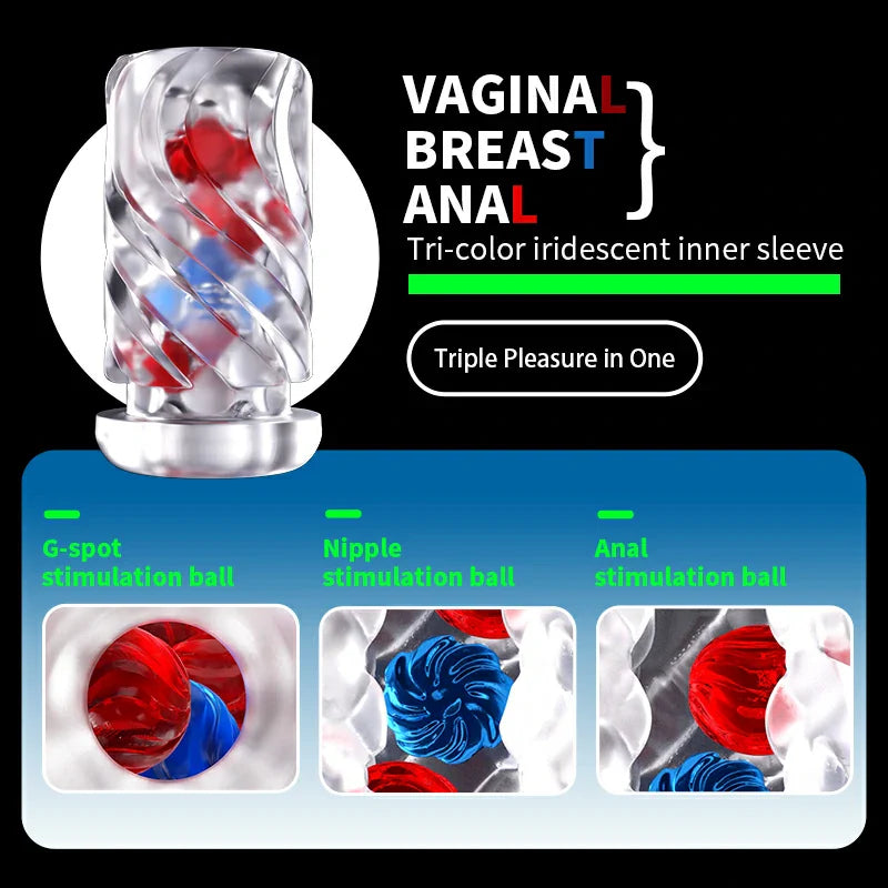 XT8 Pro Luxury Vibrating Stroker 10 Thrusting 6 Gears Speed 360° Heating