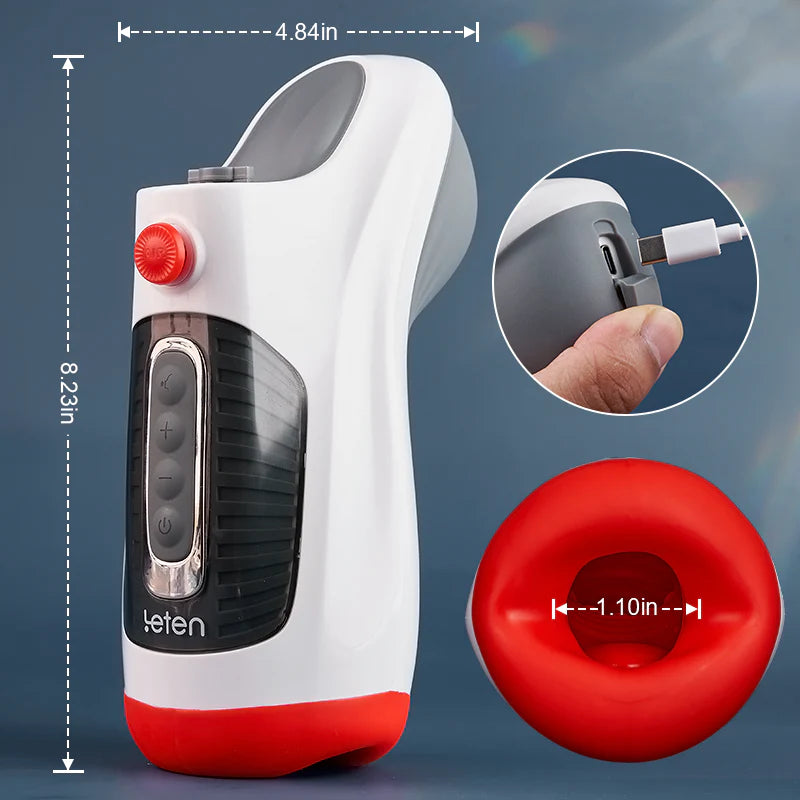 XV1 Vibrating Stroker with 10 Vibration Air Control Vacuum & Voice Function