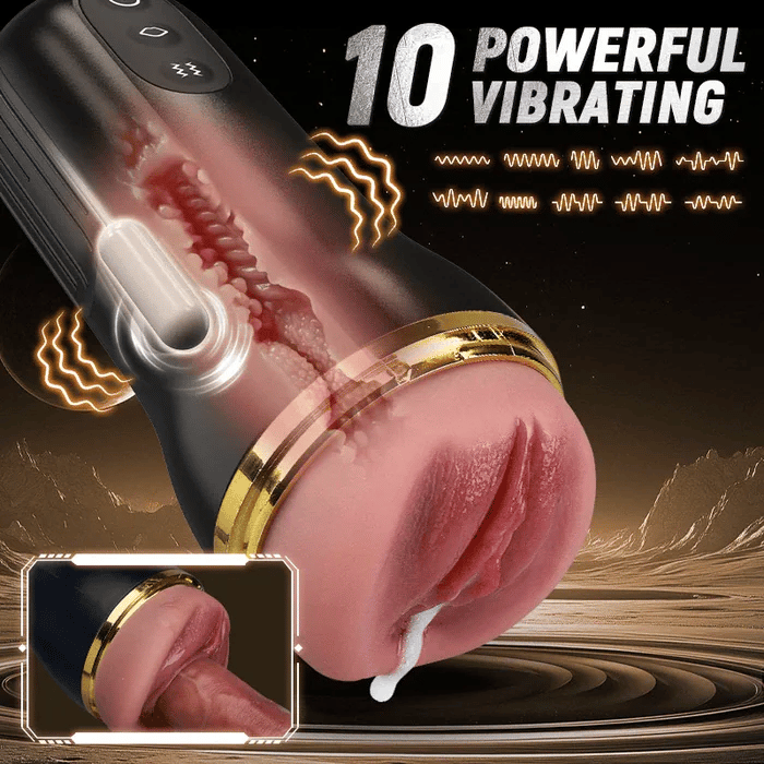 XV6 10 Vibrating Sucking Pocket Vagina Deep Throat Male Stroker