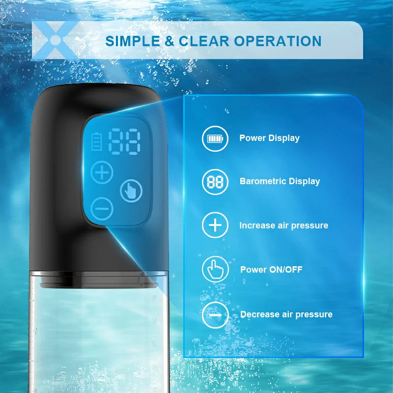 XP4 Water Penis Pump Digital Display Easy Use & Clean