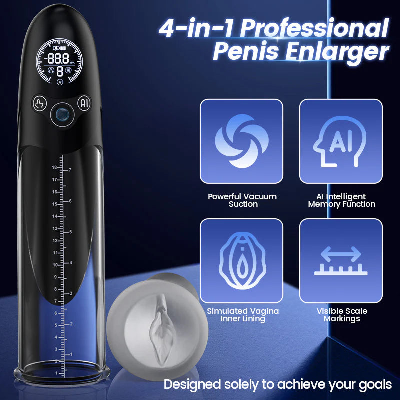 Bathfun Pro AI Hydro Penis Pump with Digital Display & Dual-Mode Suction