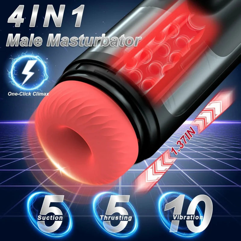XS6 Quietest Male Masturbator with Powerful Motor & Odorless Sleeve