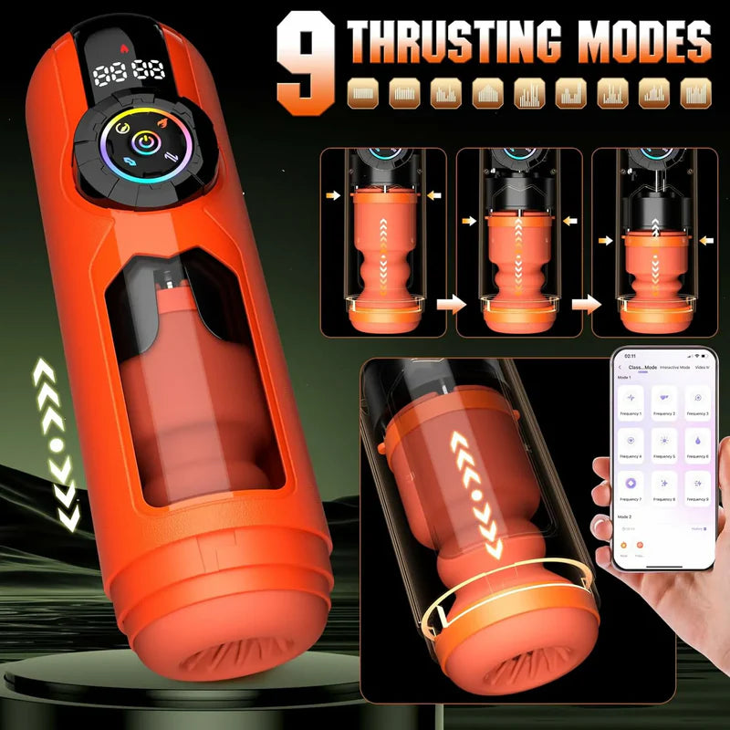 XT12: Male Stroker Thrusting Sucking Vibrating Heating & App Control
