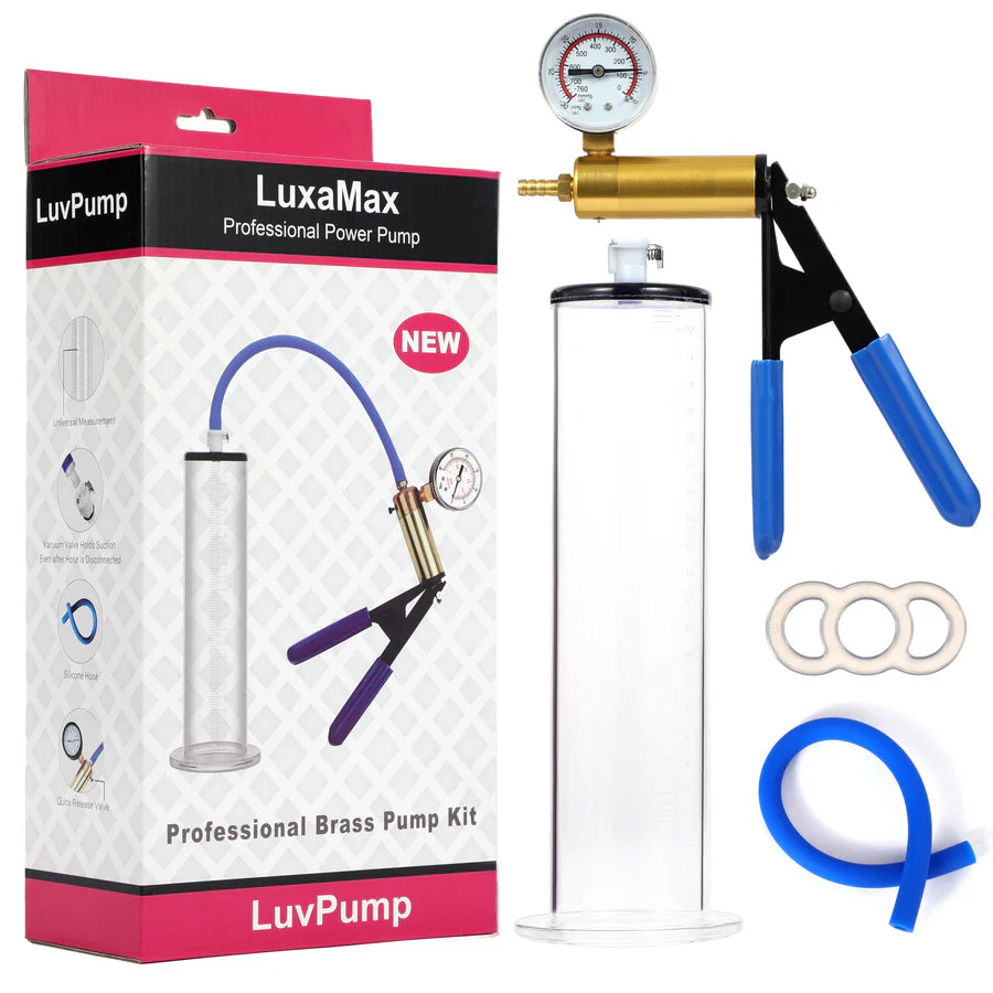 LuxaMax Elite Brass Scissor-Grip Luxury Manual Penis Pump