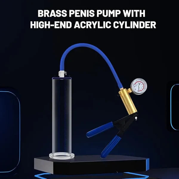 LuxaMax Elite Brass Scissor-Grip Luxury Manual Penis Pump