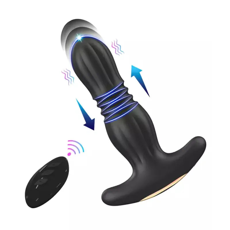PM4 7 Modes Vibrating Thrusting Prostate Massager Remote Control Waterproof