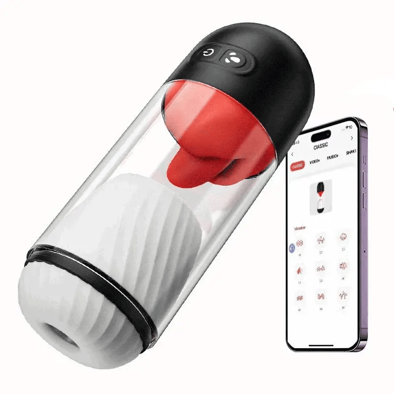 XR10 App Control Mouth Masturbator Licking Vibrating & Waterproof