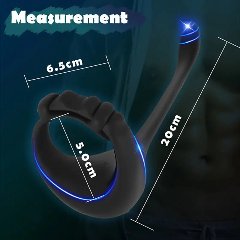 PR4 Adjustable Cock Ring 10 Vibration Strap On Prostate Stimulator