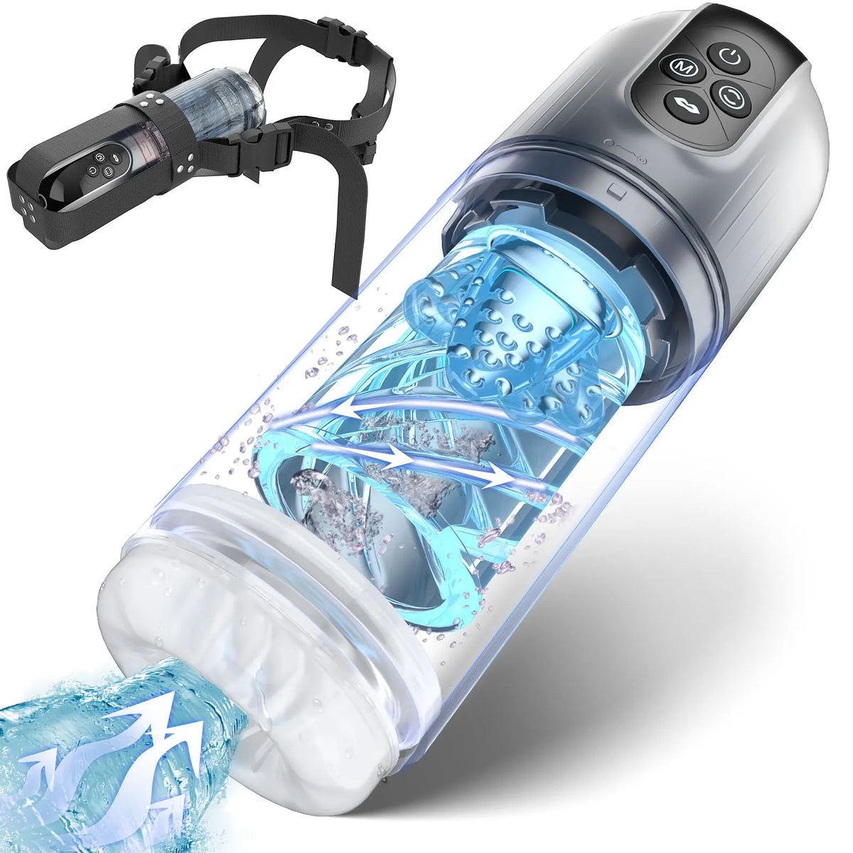 XR3 Wearable Blowjob Machine Tongue Licking Rotating Sucking Waterproof