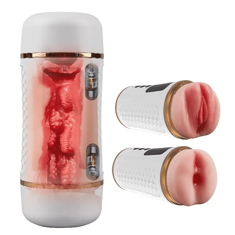 XV12 Dual-Ended Vibrating Stroker - Realistic Textures & 100% Waterproof