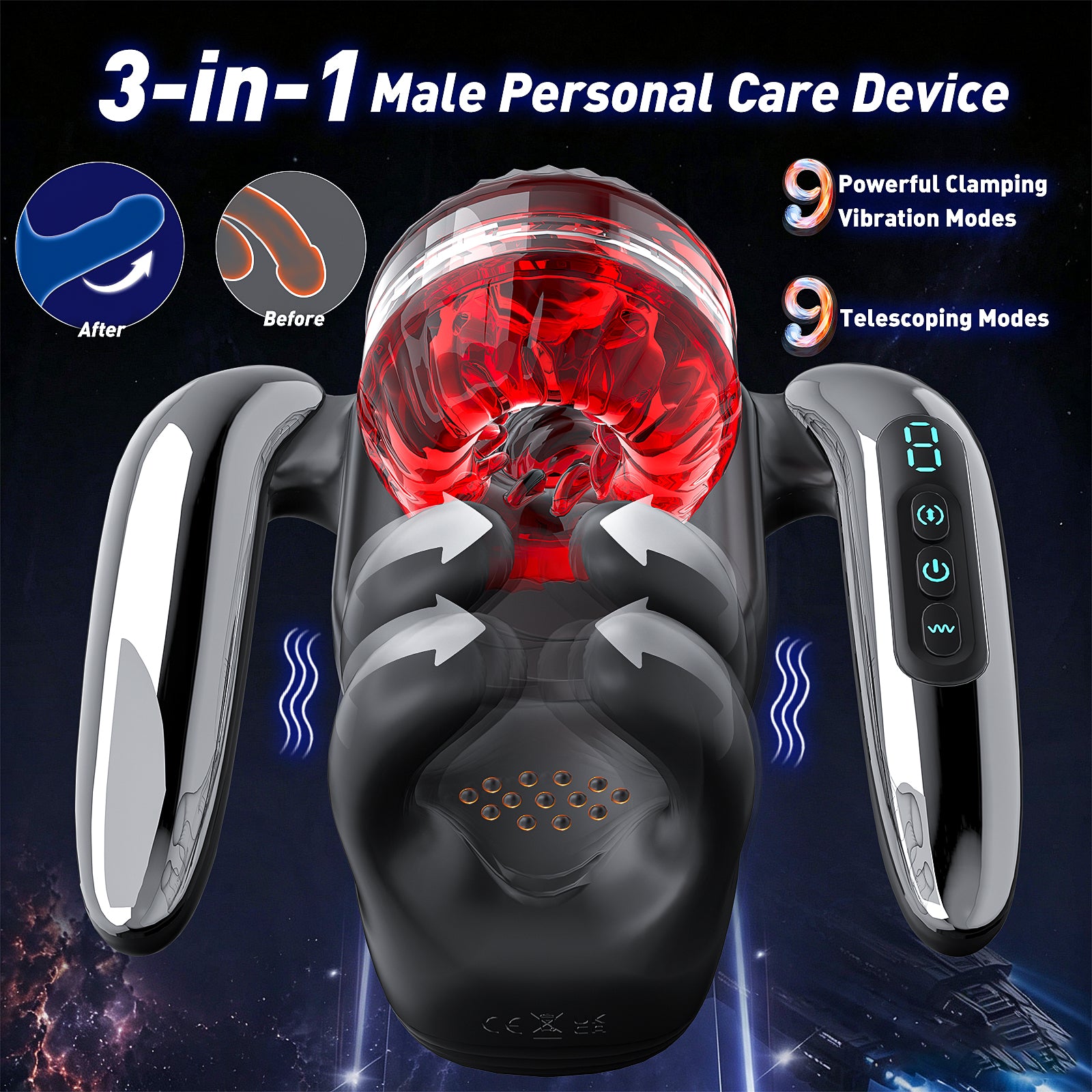 XG21 PLUS: 3-in-1 Auto Masturbator & Stamina Trainer with 9 Telescoping & Vibration Modes