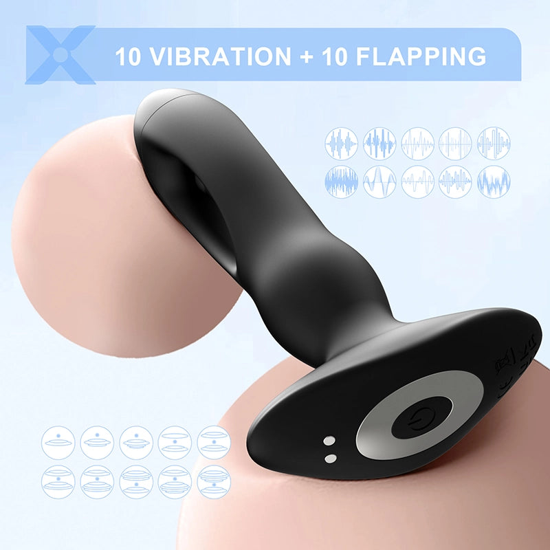 PM4 Prostate Massager 10 Flapping Vibrating Remote Control Anal Plug