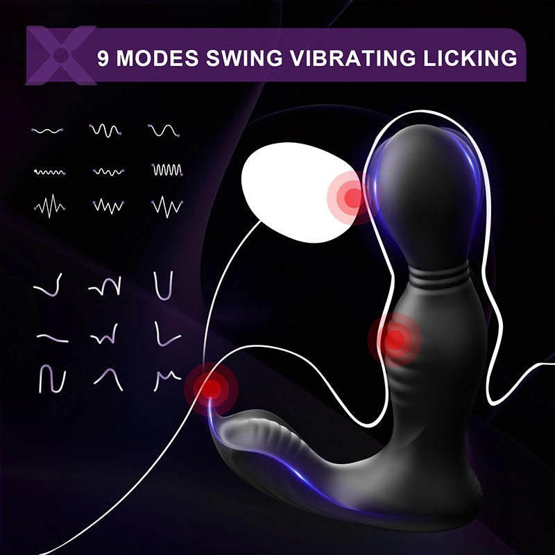 PM8 Prostate Massager 9 Swing Vibrating Licking App & Remote Control