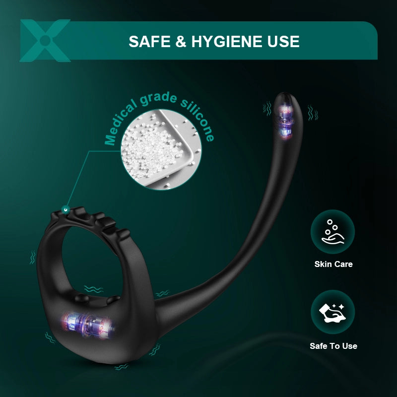 PR4 Adjustable Cock Ring 10 Vibration Strap On Prostate Stimulator