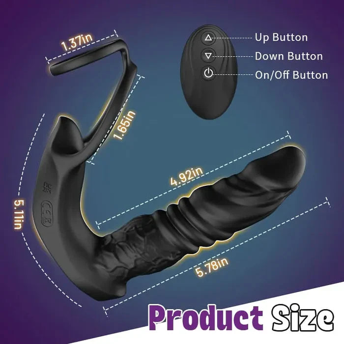 PM7 Prostate Massager 9 Vibration Modes with Thrusting & Dual Ring